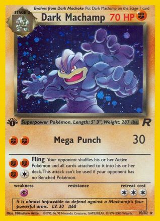 Dark Machamp (10) 010 - Unlimited Holofoil Team Rocket - Holo Rare