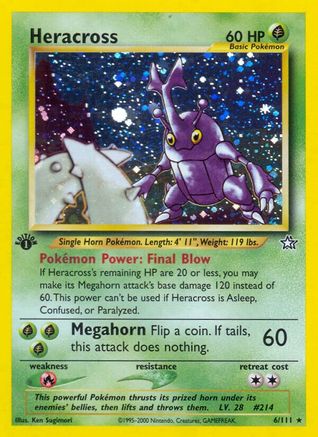 Heracross 006 - Unlimited Holofoil Neo Genesis - Holo Rare