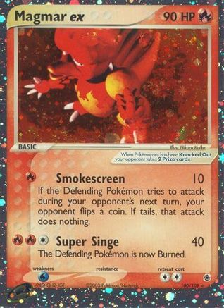 Magmar ex/109 - Holofoil Ruby and Sapphire - Ultra Rare
