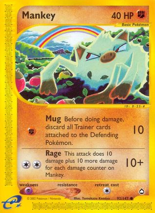 Mankey - Reverse Holofoil Aquapolis - Common
