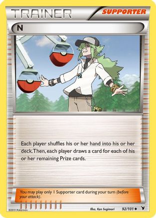 N (Supporter) 092 - Reverse Holofoil Noble Victories - Uncommon