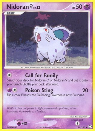 Nidoran F 091 - Reverse Holofoil Mysterious Treasures - Common