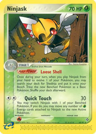 Ninjask 018/97 - Reverse Holofoil Dragon - Rare
