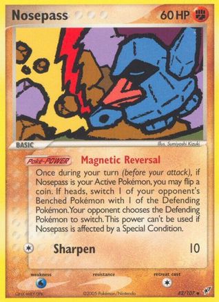 Nosepass - Reverse Holofoil Deoxys - Uncommon