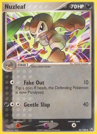 Nuzleaf/108 - Reverse Holofoil Power Keepers - Uncommon