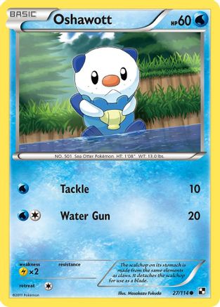 Oshawott (27) 027 - Reverse Holofoil Black and White - Common