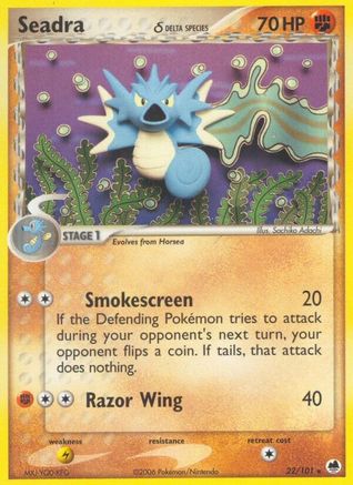 Seadra 022/101 - Reverse Holofoil Dragon Frontiers - Rare