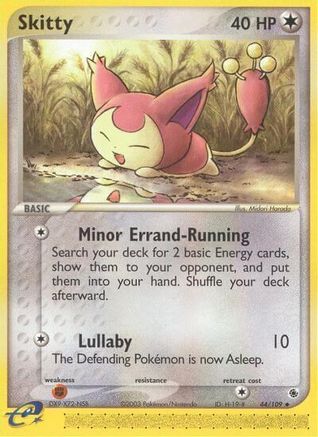 Skitty - 44/109/109 - Reverse Holofoil Ruby and Sapphire - Uncommon