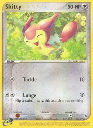 Skitty 071/109 - Reverse Holofoil Ruby and Sapphire - Common