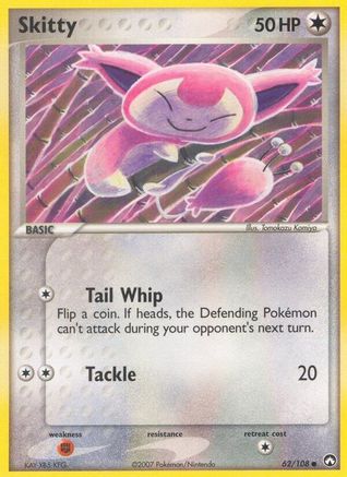 Skitty 062 - Reverse Holofoil Power Keepers - Common