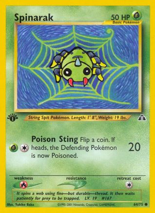 Spinarak 064 - 1st Edition Neo Discovery - Common