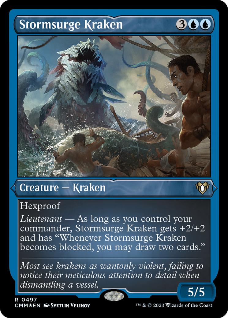 Stormsurge Kraken (CMM-497) - Commander Masters Etched Foil