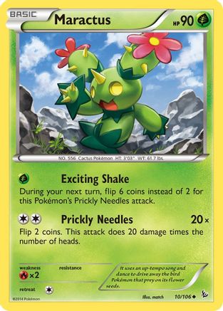Maractus 010 - Reverse Holofoil XY Flashfire - Uncommon