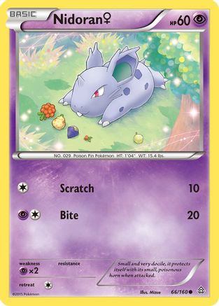 Nidoran (F) 066 - Reverse Holofoil XY Primal Clash - Common