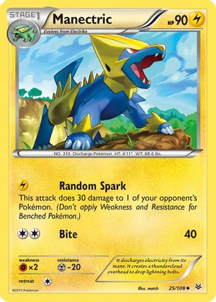 Manectric 025/108 - Reverse Holofoil XY Roaring Skies - Uncommon