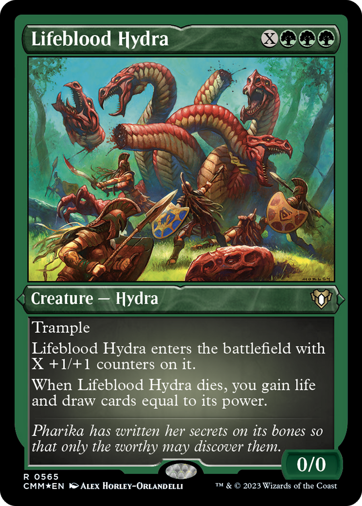 Lifeblood Hydra (CMM-565) - Commander Masters Etched Foil