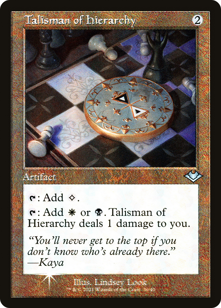 Talisman of Hierarchy (MH1-036) - Modern Horizons 1 Timeshifts Etched Foil