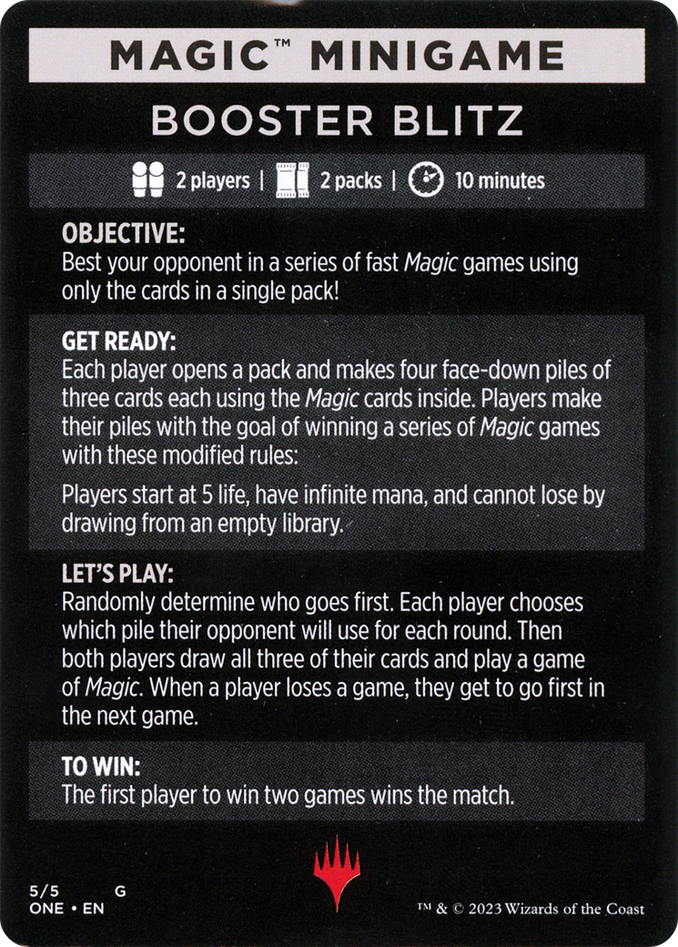 Booster Blitz (MONE-005) - Phyrexia: All Will Be One Minigames Foil