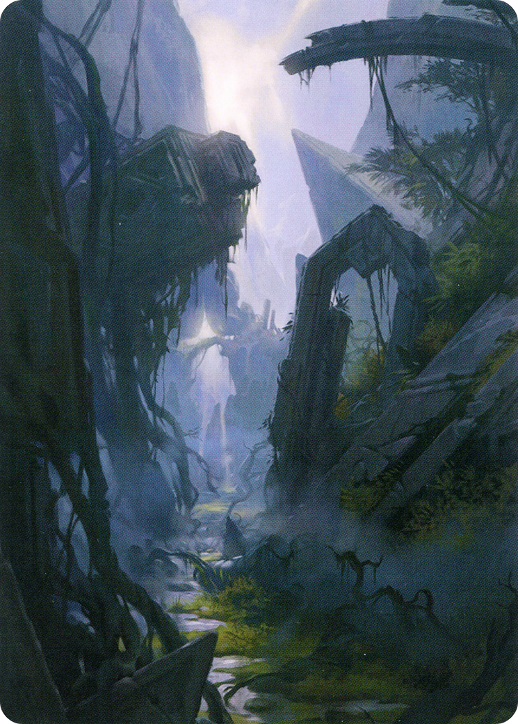 Swamp // Swamp (AZNR-014) - Zendikar Rising Art Series (Borderless) Foil