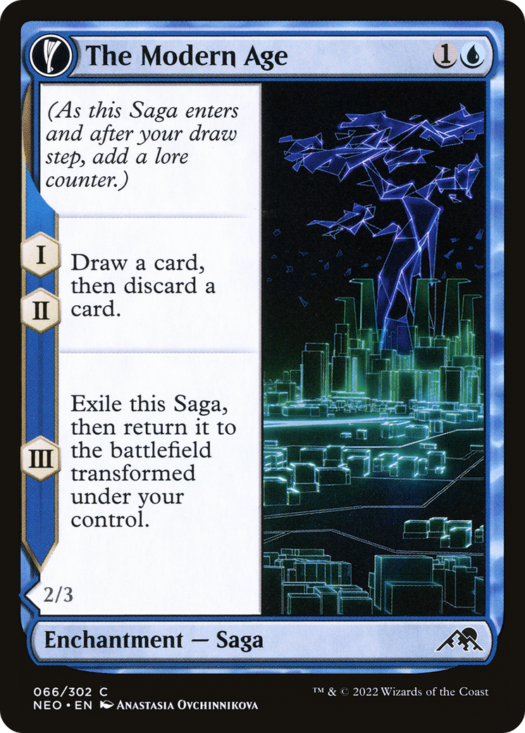 The Modern Age // Vector Glider (NEO-066) - Kamigawa: Neon Dynasty: (fandfc, enchantment)