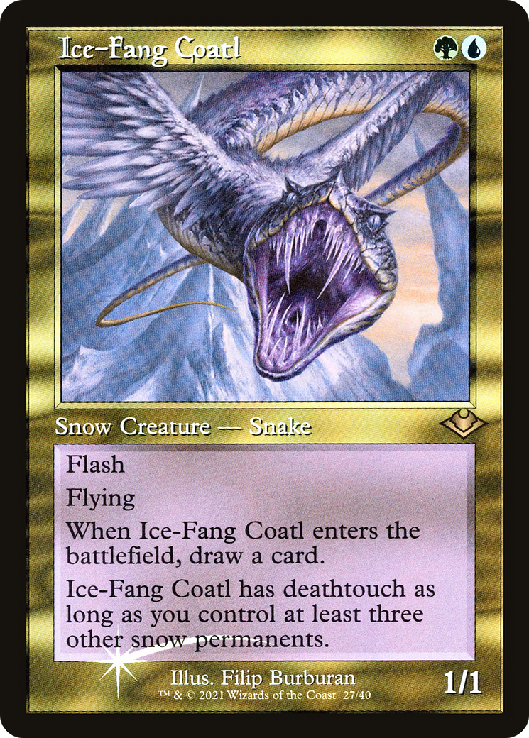 Ice-Fang Coatl (MH1-027) - Modern Horizons 1 Timeshifts Etched Foil