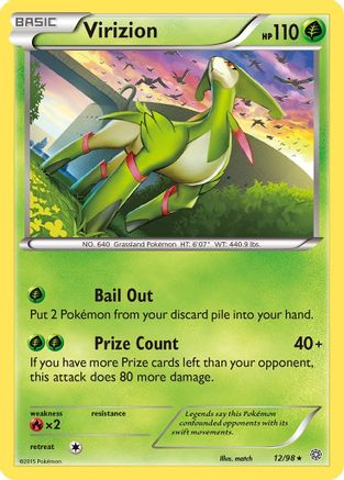 Virizion 012  - Holofoil XY  Ancient Origins - Holo Rare