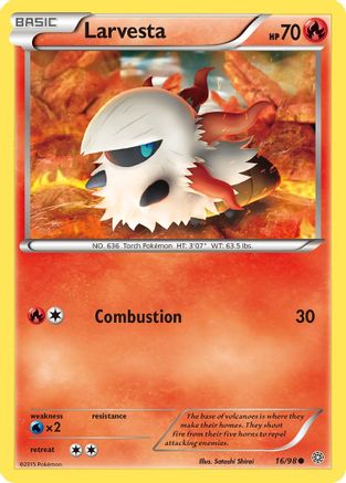 Larvesta  - Reverse Holofoil XY  Ancient Origins - Common