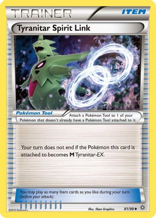 Tyranitar Spirit Link 081  - Reverse Holofoil XY  Ancient Origins - Uncommon