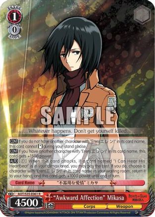 "Awkward Affection" Mikasa (AOT/S35-E061 R) - Attack on Titan