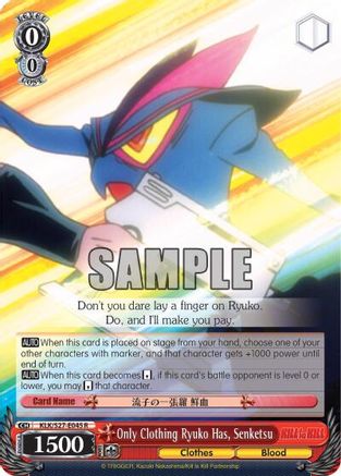 Only Clothing Ryuko Has, Senketsu (KLK/S27-E045 R) - KILL la KILL