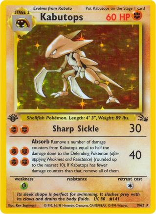 Kabutops (9) 009  - Unlimited Holofoil Fossil - Holo Rare
