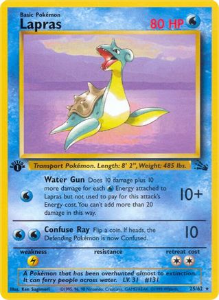Lapras (25) 025  - 1st Edition Fossil - Rare