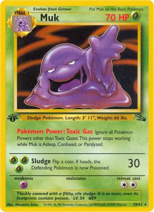 Muk (28) 028  - 1st Edition Fossil - Rare