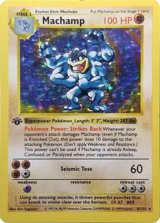 Machamp 008/102  - 1st Edition Holofoil Deck Exclusives - Holo Rare