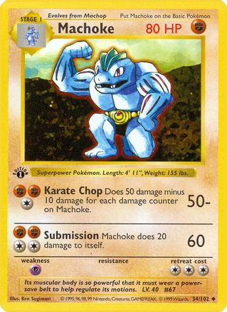 Machoke 034  - Unlimited Base Set Shadowless - Uncommon