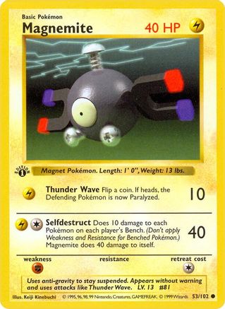Magnemite 053  - Unlimited Base Set Shadowless - Common