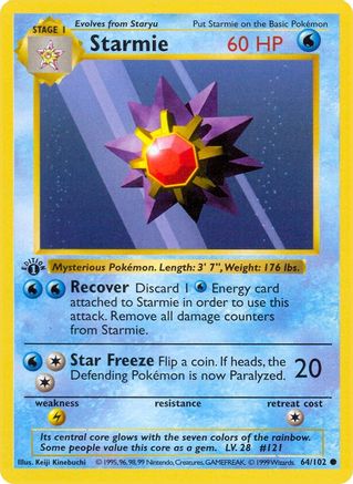 Starmie 064  - Unlimited Base Set Shadowless - Common