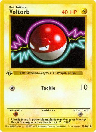 Voltorb 067  - 1st Edition Base Set Shadowless - Common