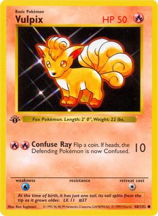 Vulpix 068  - 1st Edition Base Set Shadowless - Common