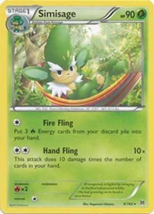 Simisage 006  - Reverse Holofoil XY  BREAKthrough - Rare