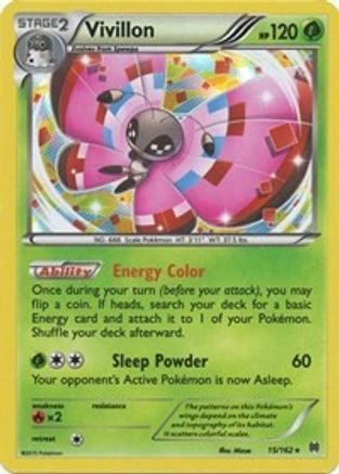 Vivillon 015  - Holofoil XY  BREAKthrough - Holo Rare