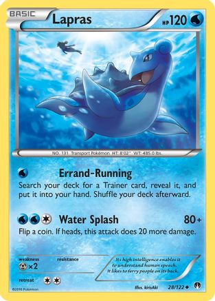 Lapras 028  - Reverse Holofoil XY  BREAKpoint - Uncommon