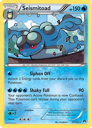 Seismitoad  - Reverse Holofoil XY  BREAKpoint - Rare
