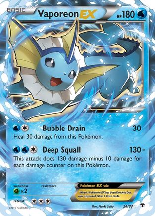 Vaporeon EX 024  - Holofoil Generations - Ultra Rare