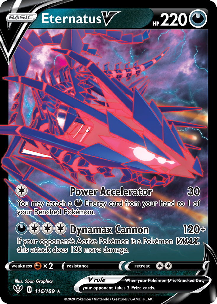 Eternatus V 116/189  - Holofoil SWSH03 Darkness Ablaze - Ultra Rare