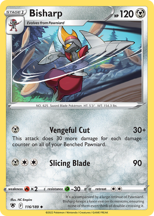 Bisharp 116/189  - Reverse Holofoil SWSH10 Astral Radiance - Uncommon