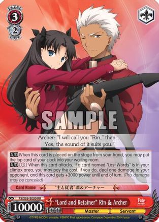 "Lord and Retainer" Rin & Archer (FS/S36-E050 RR) - Fate/stay night [Unlimited Blade Works] Vol. II