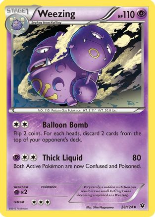 Weezing 028  - Reverse Holofoil XY  Fates Collide - Uncommon