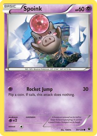Spoink 030  - Reverse Holofoil XY  Fates Collide - Common