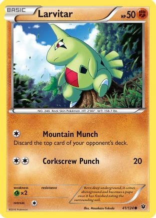 Larvitar (41) 041  - Reverse Holofoil XY  Fates Collide - Common